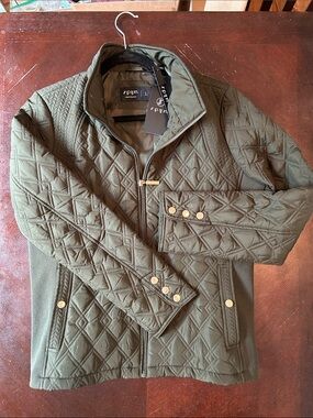 Quilted Olive Green Lightweight Jacket